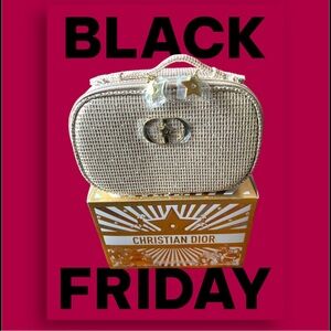 Dior Metallic Gold Woven Cosmetic Case